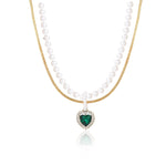 Catena della clavicola della collana del temperamento delle donne, N2210-7 Pearl Chain Love, N2210-8 Thick Chain Love, N2209-2 Light Drilling Love, N2209-11 Colorful Love, N2209-5 Double-layer Green Love, N2209-1 Twist Stick Square Pearl               ...
