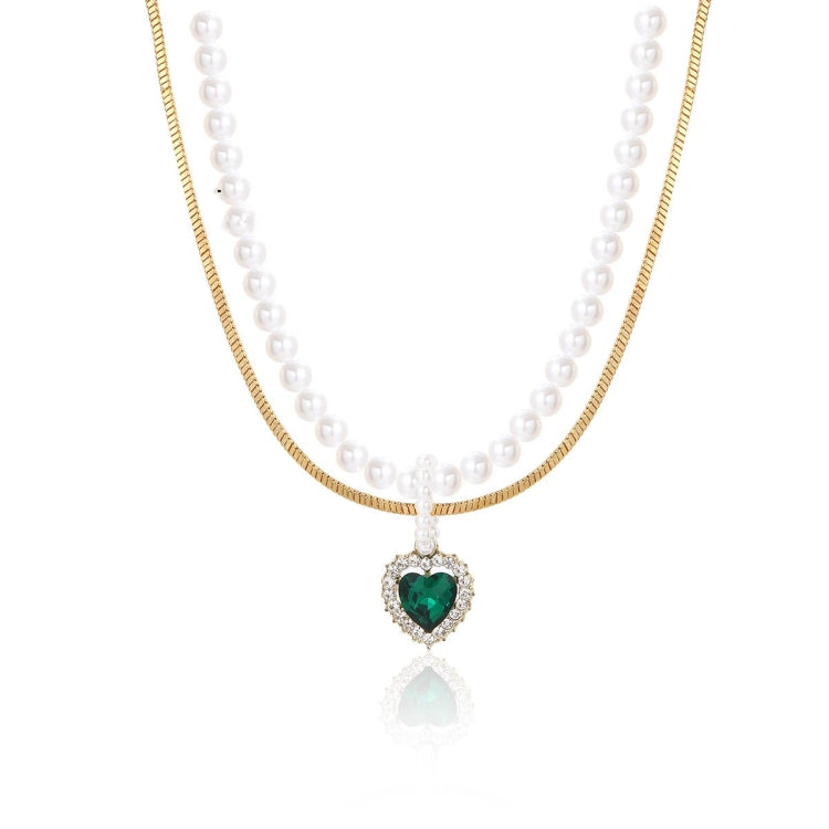 Catena della clavicola della collana del temperamento delle donne, N2210-7 Pearl Chain Love, N2210-8 Thick Chain Love, N2209-2 Light Drilling Love, N2209-11 Colorful Love, N2209-5 Double-layer Green Love, N2209-1 Twist Stick Square Pearl               ...