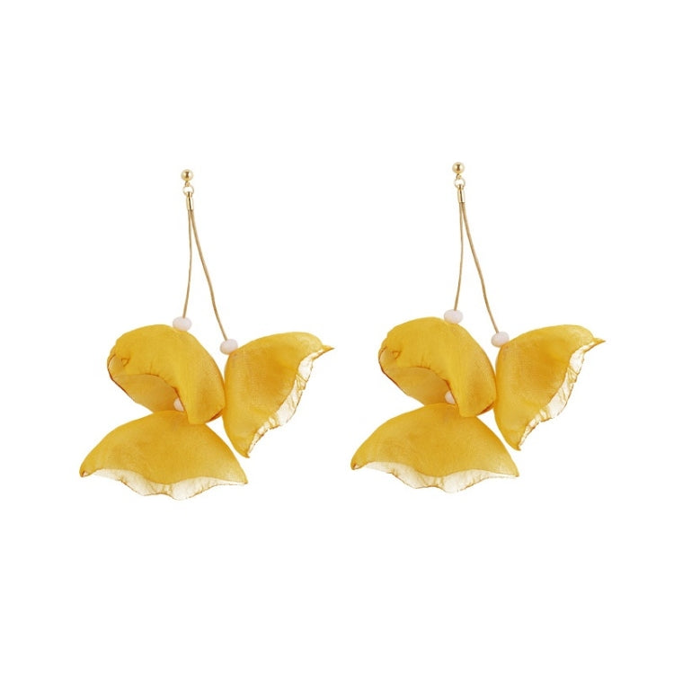 Orecchini a petalo fatti a mano con arte del tessuto esagerata lunga, E1908-21 Blue, E1908-22 Yellow, E1908-23 Red, E1908-24 Pink, E1908-25 Black, E1908-26 White, E1908-27 Blue, E1908-28 Red, E1908-29 Black, E1908-30 Yellow, E1908-31 Pink, E1908-32 Whi...