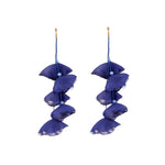 Orecchini a petalo fatti a mano con arte del tessuto esagerata lunga, E1908-21 Blue, E1908-22 Yellow, E1908-23 Red, E1908-24 Pink, E1908-25 Black, E1908-26 White, E1908-27 Blue, E1908-28 Red, E1908-29 Black, E1908-30 Yellow, E1908-31 Pink, E1908-32 Whi...