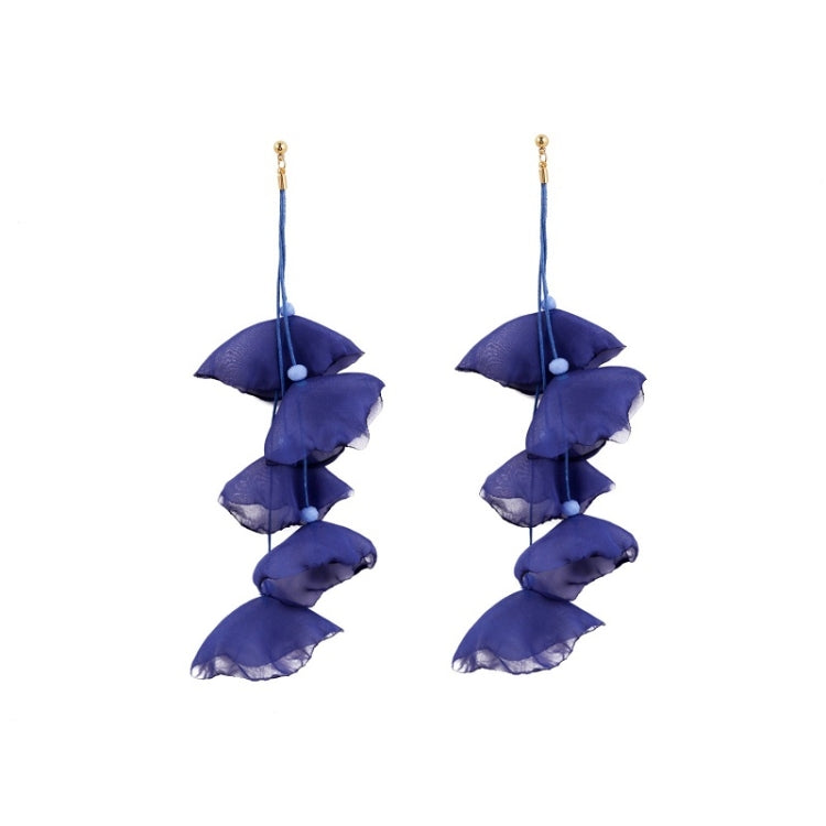 Orecchini a petalo fatti a mano con arte del tessuto esagerata lunga, E1908-21 Blue, E1908-22 Yellow, E1908-23 Red, E1908-24 Pink, E1908-25 Black, E1908-26 White, E1908-27 Blue, E1908-28 Red, E1908-29 Black, E1908-30 Yellow, E1908-31 Pink, E1908-32 Whi...