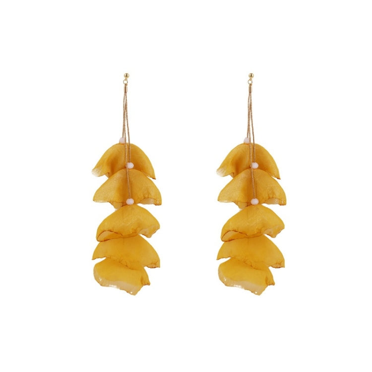 Orecchini a petalo fatti a mano con arte del tessuto esagerata lunga, E1908-21 Blue, E1908-22 Yellow, E1908-23 Red, E1908-24 Pink, E1908-25 Black, E1908-26 White, E1908-27 Blue, E1908-28 Red, E1908-29 Black, E1908-30 Yellow, E1908-31 Pink, E1908-32 Whi...