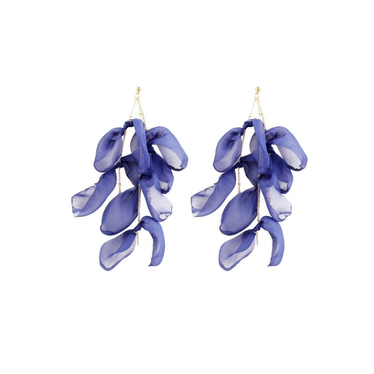 Orecchini a petalo fatti a mano con arte del tessuto esagerata lunga, E1908-21 Blue, E1908-22 Yellow, E1908-23 Red, E1908-24 Pink, E1908-25 Black, E1908-26 White, E1908-27 Blue, E1908-28 Red, E1908-29 Black, E1908-30 Yellow, E1908-31 Pink, E1908-32 Whi...