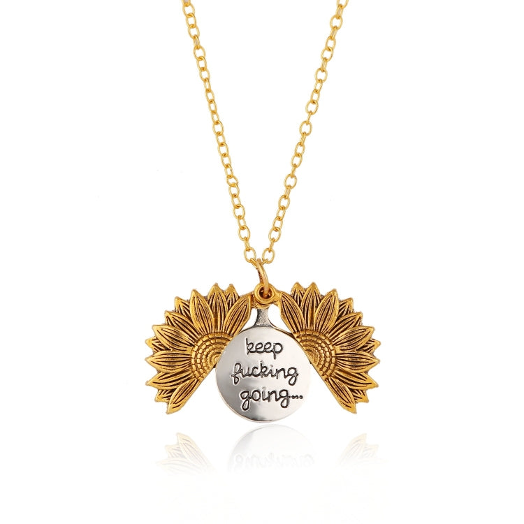La forma dei girasoli in lega può aprire il pendente degli accessori con incisione a doppio lato, N2003-27 Ancient Gold Keychain, N2003-28 Ancient Gold Keychain, N2003-22 Ancient Gold Necklace, N2003-23 Ancient Silver Necklace