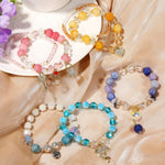 Braccialetto di perline di cristallo Braccialetto di cristallo naturale da donna, S2207-1 AB Transparent, S2204-1 Pink, S2203-5 Purple, S2204-3 Pink Opal, S2204-2 Blue Opal, S2204-6 Orange+Butterfly, S2204-7 White+Butterfly, S2204-5 Pink Opal          ...