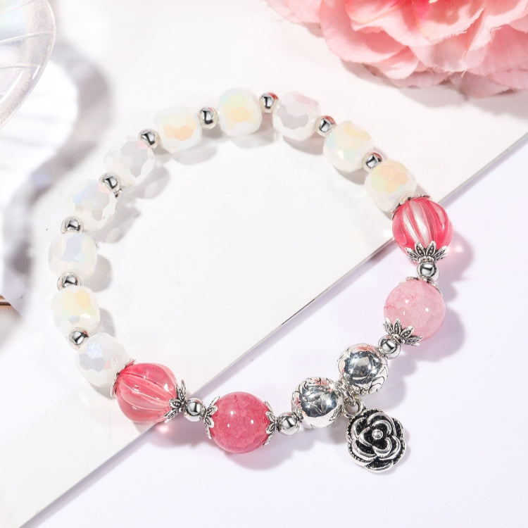 Braccialetto di perline di cristallo Braccialetto di cristallo naturale da donna, S2207-1 AB Transparent, S2204-1 Pink, S2203-5 Purple, S2204-3 Pink Opal, S2204-2 Blue Opal, S2204-6 Orange+Butterfly, S2204-7 White+Butterfly, S2204-5 Pink Opal          ...