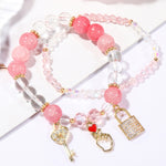 Braccialetto di perline di cristallo Braccialetto di cristallo naturale da donna, S2207-1 AB Transparent, S2204-1 Pink, S2203-5 Purple, S2204-3 Pink Opal, S2204-2 Blue Opal, S2204-6 Orange+Butterfly, S2204-7 White+Butterfly, S2204-5 Pink Opal          ...