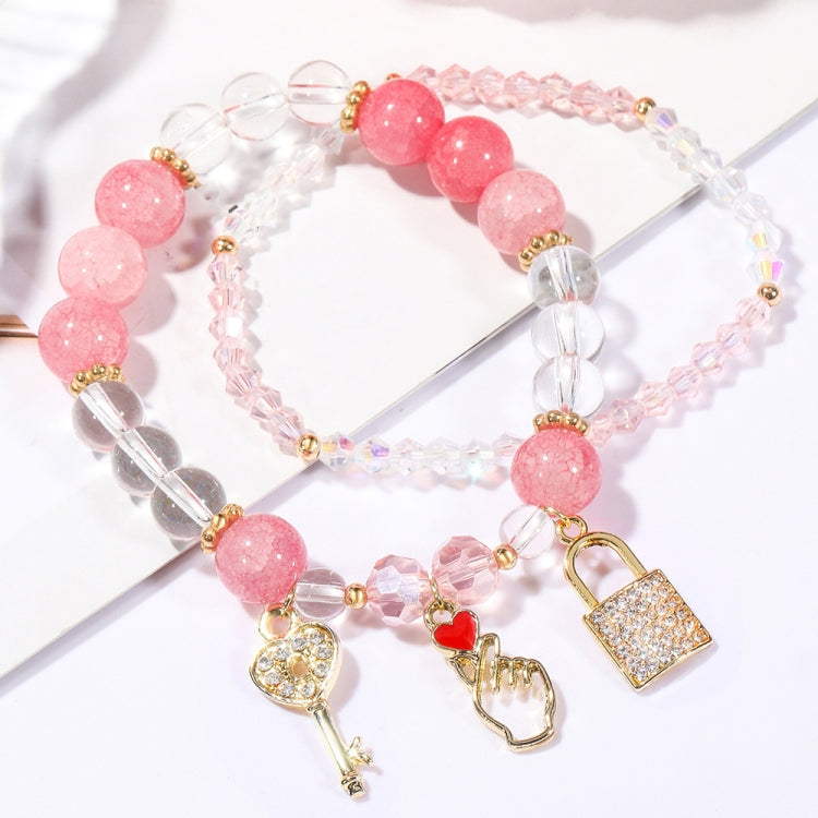 Braccialetto di perline di cristallo Braccialetto di cristallo naturale da donna, S2207-1 AB Transparent, S2204-1 Pink, S2203-5 Purple, S2204-3 Pink Opal, S2204-2 Blue Opal, S2204-6 Orange+Butterfly, S2204-7 White+Butterfly, S2204-5 Pink Opal          ...