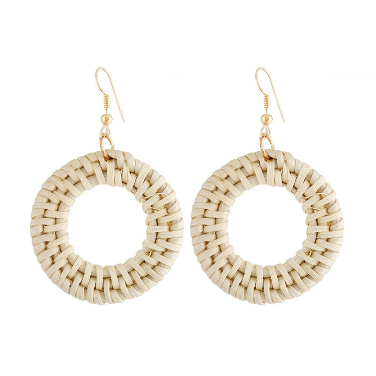 Orecchini intrecciati fatti a mano con vite di bambù Orecchini stile Bosomia, E2002-1 Ear Hook Circle, E2002-2 Black Frame, E2002-3 Yellow Frame, E2002-4 Blue Frame, E2002-5 Knock Pattern Circle, E2002-6 Knock Pattern Deep Cake                         ...