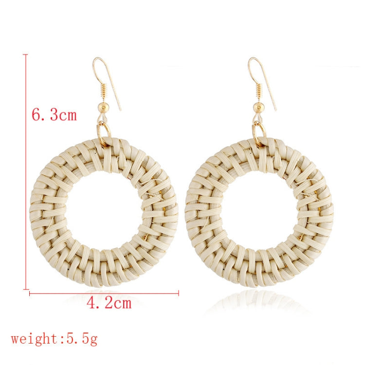 Orecchini intrecciati fatti a mano con vite di bambù Orecchini stile Bosomia, E2002-1 Ear Hook Circle, E2002-2 Black Frame, E2002-3 Yellow Frame, E2002-4 Blue Frame, E2002-5 Knock Pattern Circle, E2002-6 Knock Pattern Deep Cake                         ...