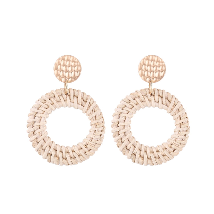 Orecchini intrecciati fatti a mano con vite di bambù Orecchini stile Bosomia, E2002-1 Ear Hook Circle, E2002-2 Black Frame, E2002-3 Yellow Frame, E2002-4 Blue Frame, E2002-5 Knock Pattern Circle, E2002-6 Knock Pattern Deep Cake                         ...
