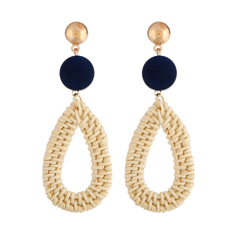 Orecchini intrecciati fatti a mano con vite di bambù Orecchini stile Bosomia, E2002-1 Ear Hook Circle, E2002-2 Black Frame, E2002-3 Yellow Frame, E2002-4 Blue Frame, E2002-5 Knock Pattern Circle, E2002-6 Knock Pattern Deep Cake                         ...