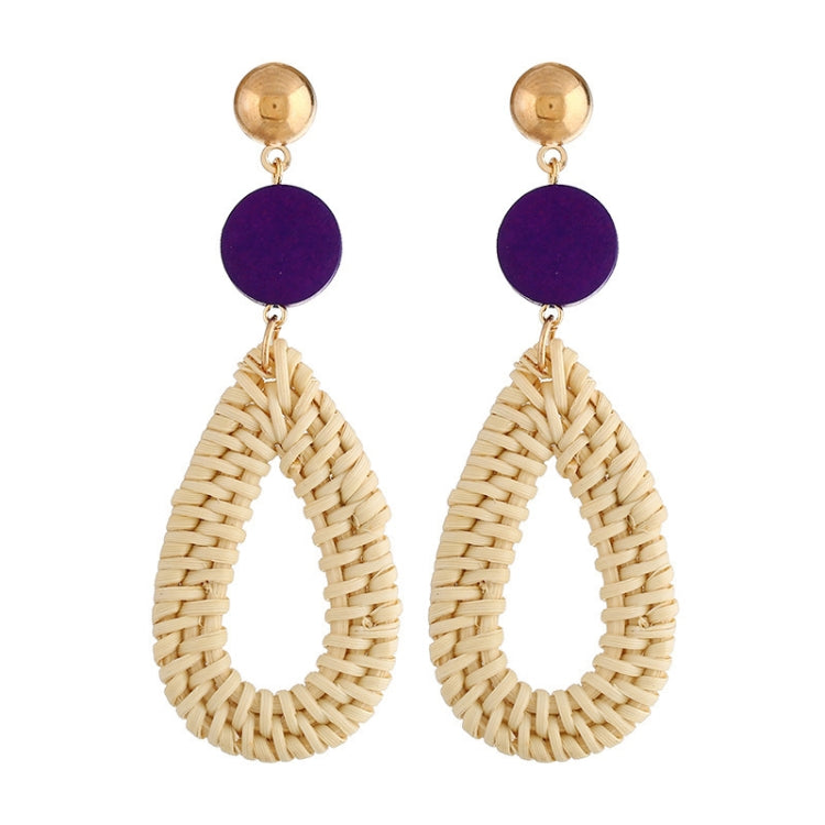 Orecchini intrecciati fatti a mano con vite di bambù Orecchini stile Bosomia, E2002-1 Ear Hook Circle, E2002-2 Black Frame, E2002-3 Yellow Frame, E2002-4 Blue Frame, E2002-5 Knock Pattern Circle, E2002-6 Knock Pattern Deep Cake                         ...