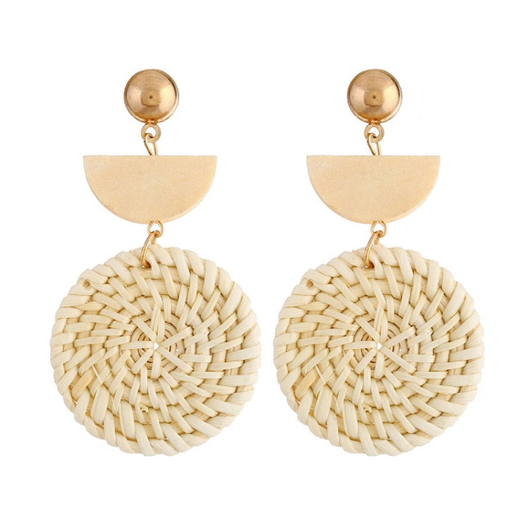 Orecchini intrecciati fatti a mano con vite di bambù Orecchini stile Bosomia, E2002-1 Ear Hook Circle, E2002-2 Black Frame, E2002-3 Yellow Frame, E2002-4 Blue Frame, E2002-5 Knock Pattern Circle, E2002-6 Knock Pattern Deep Cake                         ...