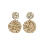 Orecchini intrecciati fatti a mano con vite di bambù Orecchini stile Bosomia, E2002-1 Ear Hook Circle, E2002-2 Black Frame, E2002-3 Yellow Frame, E2002-4 Blue Frame, E2002-5 Knock Pattern Circle, E2002-6 Knock Pattern Deep Cake                         ...