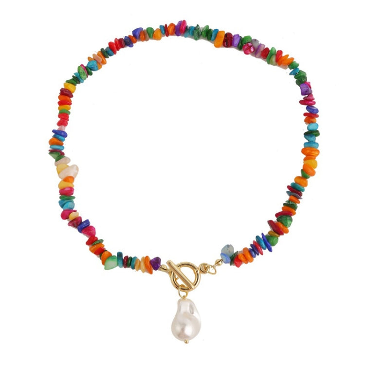 Collana in pietra naturale spezzata colorata Boho, modello:, N2105-9 Color Stone Pearl Pendant, N2206-8 Pink Stone, N2206-9 Light Blue Stone, N2206-10 Multi-color Stone, N2206-11 Transparent Stone, N2106-23 Pink Stone Single Chain                      ...