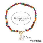 Collana in pietra naturale spezzata colorata Boho, modello:, N2105-9 Color Stone Pearl Pendant, N2206-8 Pink Stone, N2206-9 Light Blue Stone, N2206-10 Multi-color Stone, N2206-11 Transparent Stone, N2106-23 Pink Stone Single Chain                      ...