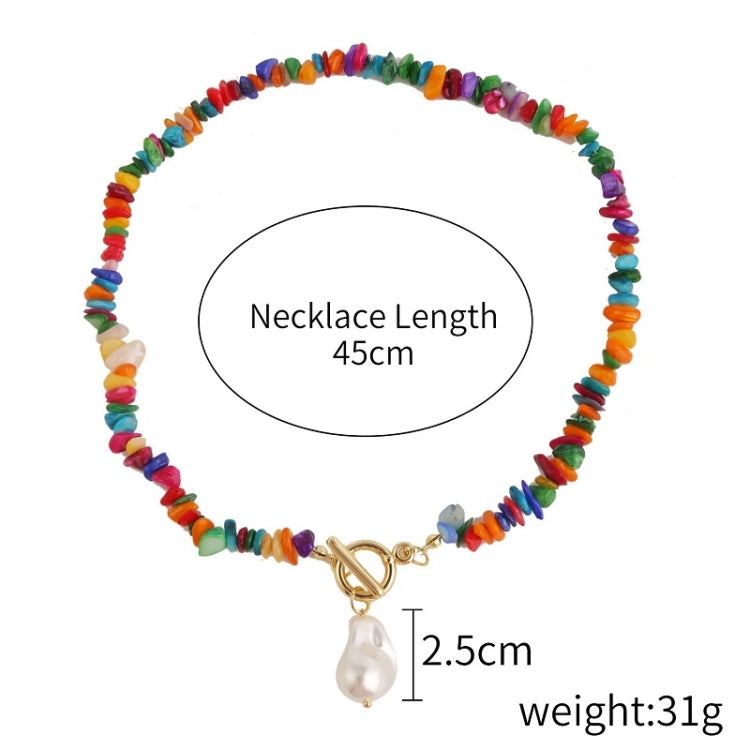 Collana in pietra naturale spezzata colorata Boho, modello:, N2105-9 Color Stone Pearl Pendant, N2206-8 Pink Stone, N2206-9 Light Blue Stone, N2206-10 Multi-color Stone, N2206-11 Transparent Stone, N2106-23 Pink Stone Single Chain                      ...