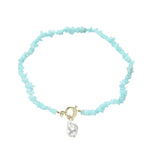 Collana in pietra naturale spezzata colorata Boho, modello:, N2105-9 Color Stone Pearl Pendant, N2206-8 Pink Stone, N2206-9 Light Blue Stone, N2206-10 Multi-color Stone, N2206-11 Transparent Stone, N2106-23 Pink Stone Single Chain                      ...