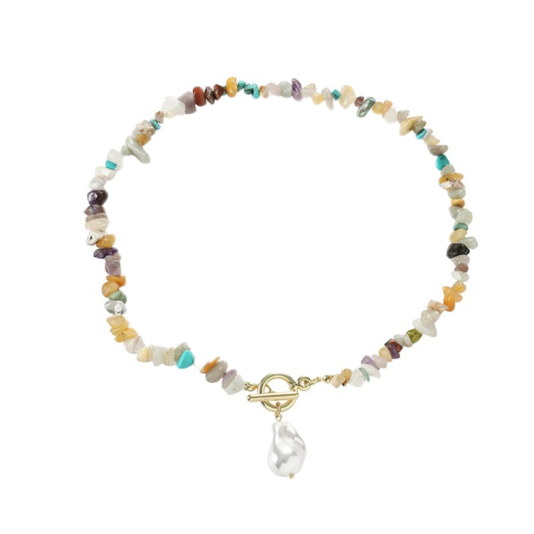 Collana in pietra naturale spezzata colorata Boho, modello:, N2105-9 Color Stone Pearl Pendant, N2206-8 Pink Stone, N2206-9 Light Blue Stone, N2206-10 Multi-color Stone, N2206-11 Transparent Stone, N2106-23 Pink Stone Single Chain                      ...