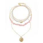 Collana in pietra naturale spezzata colorata Boho, modello:, N2105-9 Color Stone Pearl Pendant, N2206-8 Pink Stone, N2206-9 Light Blue Stone, N2206-10 Multi-color Stone, N2206-11 Transparent Stone, N2106-23 Pink Stone Single Chain                      ...