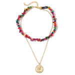 Collana in pietra naturale spezzata colorata Boho, modello:, N2105-9 Color Stone Pearl Pendant, N2206-8 Pink Stone, N2206-9 Light Blue Stone, N2206-10 Multi-color Stone, N2206-11 Transparent Stone, N2106-23 Pink Stone Single Chain                      ...