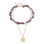 Collana in pietra naturale spezzata colorata Boho, modello:, N2105-9 Color Stone Pearl Pendant, N2206-8 Pink Stone, N2206-9 Light Blue Stone, N2206-10 Multi-color Stone, N2206-11 Transparent Stone, N2106-23 Pink Stone Single Chain                      ...