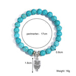 Bracciale con perline da donna Turchese Stile etnico Gioielli con ciondoli, S2208-2 Owl, S2208-3 Butterfly, S2208-4 Sea Star, S2208-5 Life Tree, S2208-1 Eyes, S2203-12 Cross, S2203-13 Turquoise Pendant, S2212-1 Eyes, S2303-1, S2303-2 Turtles           ...