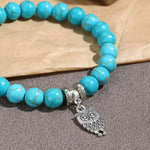 Bracciale con perline da donna Turchese Stile etnico Gioielli con ciondoli, S2208-2 Owl, S2208-3 Butterfly, S2208-4 Sea Star, S2208-5 Life Tree, S2208-1 Eyes, S2203-12 Cross, S2203-13 Turquoise Pendant, S2212-1 Eyes, S2303-1, S2303-2 Turtles           ...