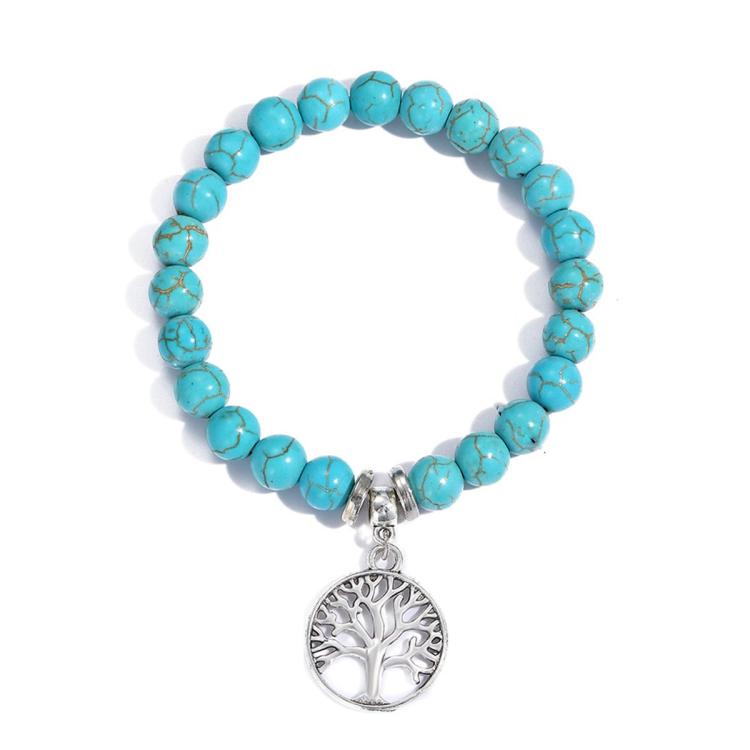 Bracciale con perline da donna Turchese Stile etnico Gioielli con ciondoli, S2208-2 Owl, S2208-3 Butterfly, S2208-4 Sea Star, S2208-5 Life Tree, S2208-1 Eyes, S2203-12 Cross, S2203-13 Turquoise Pendant, S2212-1 Eyes, S2303-1, S2303-2 Turtles           ...