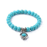 Bracciale con perline da donna Turchese Stile etnico Gioielli con ciondoli, S2208-2 Owl, S2208-3 Butterfly, S2208-4 Sea Star, S2208-5 Life Tree, S2208-1 Eyes, S2203-12 Cross, S2203-13 Turquoise Pendant, S2212-1 Eyes, S2303-1, S2303-2 Turtles           ...
