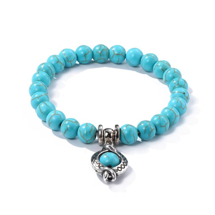 Bracciale con perline da donna Turchese Stile etnico Gioielli con ciondoli, S2208-2 Owl, S2208-3 Butterfly, S2208-4 Sea Star, S2208-5 Life Tree, S2208-1 Eyes, S2203-12 Cross, S2203-13 Turquoise Pendant, S2212-1 Eyes, S2303-1, S2303-2 Turtles           ...