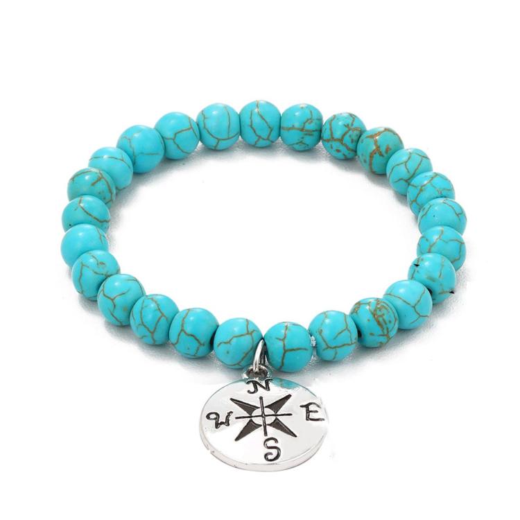 Bracciale con perline da donna Turchese Stile etnico Gioielli con ciondoli, S2208-2 Owl, S2208-3 Butterfly, S2208-4 Sea Star, S2208-5 Life Tree, S2208-1 Eyes, S2203-12 Cross, S2203-13 Turquoise Pendant, S2212-1 Eyes, S2303-1, S2303-2 Turtles           ...
