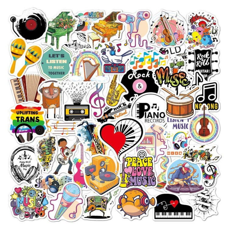 2sets 50pcs Rock Band Sticker Strumento musicale Computer Valigia Skateboard Adesivo decorativo, Rock Band Sticke