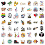 2sets 50pcs Rock Band Sticker Strumento musicale Computer Valigia Skateboard Adesivo decorativo, Rock Band Sticke