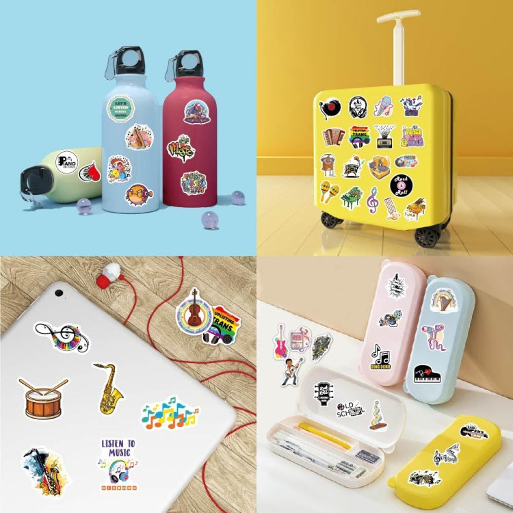 2sets 50pcs Rock Band Sticker Strumento musicale Computer Valigia Skateboard Adesivo decorativo, Rock Band Sticke