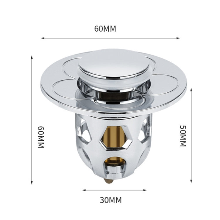 005 2 pezzi Lavabo che rimbalza Nucleo Push-type Deodorante Tappo di scarico Accessori per lavabo, Cap, Gray, Silver Gray, Rose Gold