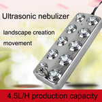 Accessori per atomizzazione ad ultrasuoni 10 teste Fog Maker Landscape Piastra di atomizzazione per umidificatore a grande volume di nebbia, spina americana, 10 Heads Fog Maker