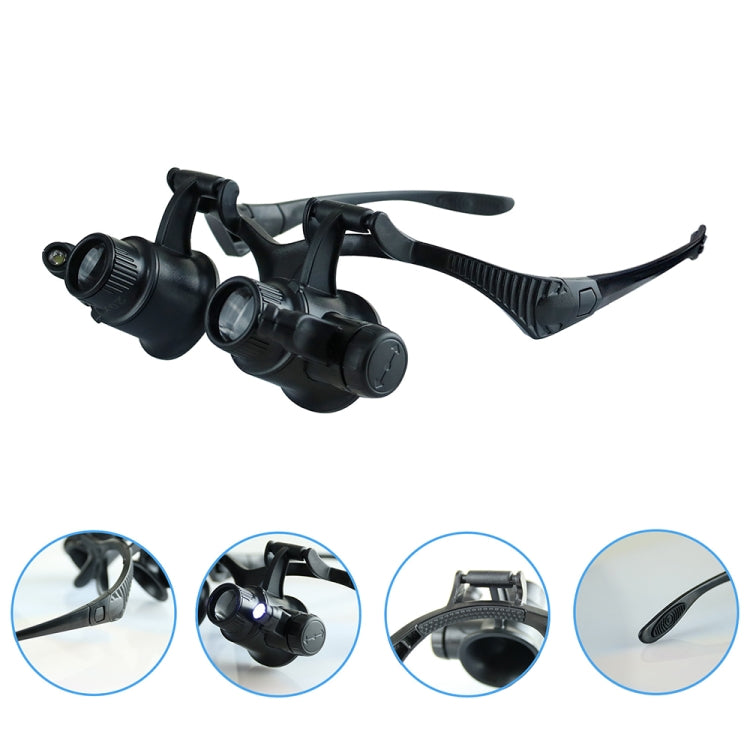 Lente d'ingrandimento binoculare con luce LED 10X/20X