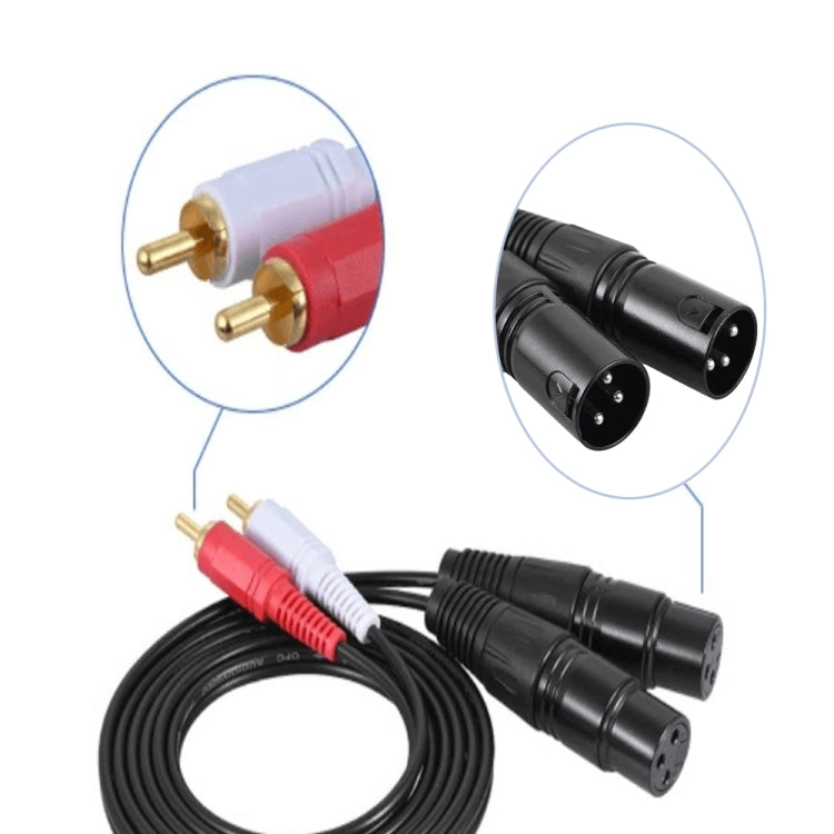 Cavo di bilanciamento audio Canon da 2RCA a 2XLR, 0.5m, 1m, 1.5m, 3m