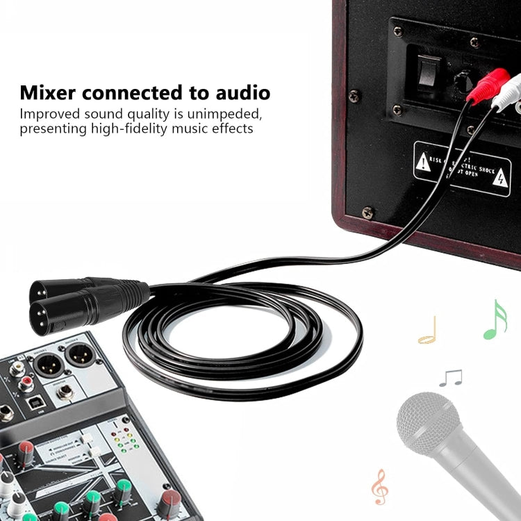 Cavo di bilanciamento audio Canon da 2RCA a 2XLR, 0.5m, 1m, 1.5m, 3m