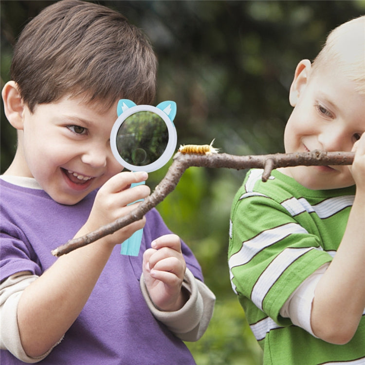 2275 5X / 10X Lente d'ingrandimento per esperimenti scientifici per bambini palmari per animali dei cartoni animati, Pink Rabbit, Coffee Calf, Yellow Deer, Green Frog, Blue Cat