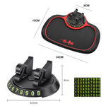 Car Center Console Cellulare Tappetino antiscivolo Targa di parcheggio temporanea, Number Plate+Bracket Mat
