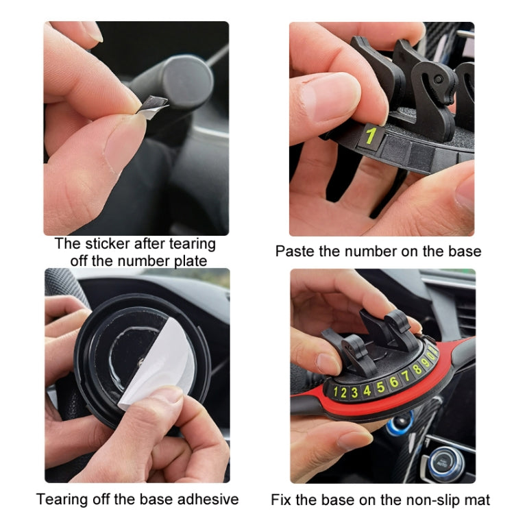 Car Center Console Cellulare Tappetino antiscivolo Targa di parcheggio temporanea, Number Plate+Bracket Mat