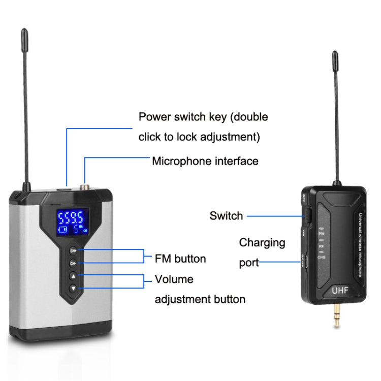 Microfono wireless lavalier USB per smartphone e DSLR