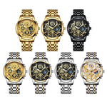 BINBOND 4010 Orologio al quarzo luminoso scavato impermeabile multifunzionale