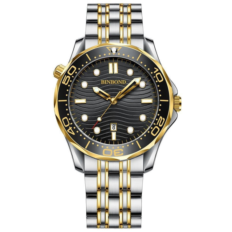 BINBOND B2820 Luminoso 30m Impermeabile Orologio da uomo sportivo al quarzo, White Steel Black Surface, White Steel White Surface, White Steel Blue Surface, Inter-gold Black Surface, Inter-gold Blue Surface, Black Steel Black Surface White             ...