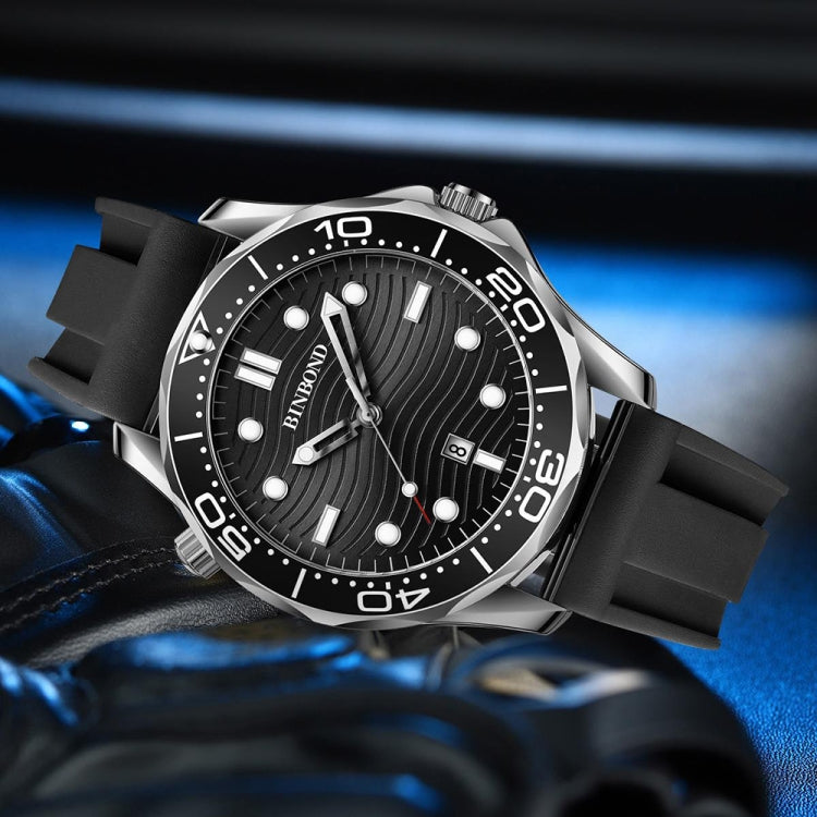 BINBOND B2820 Luminoso 30m Impermeabile Orologio da uomo sportivo al quarzo, White Steel Black Surface, White Steel White Surface, White Steel Blue Surface, Inter-gold Black Surface, Inter-gold Blue Surface, Black Steel Black Surface White             ...