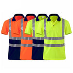 T-shirt riflettente ad asciugatura rapida Camicia da lavoro antinfortunistica a maniche corte con risvolto, M, L, XL, XXL, XXXL, XXXXL