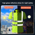 T-shirt riflettente ad asciugatura rapida Camicia da lavoro antinfortunistica a maniche corte con risvolto, M, L, XL, XXL, XXXL, XXXXL